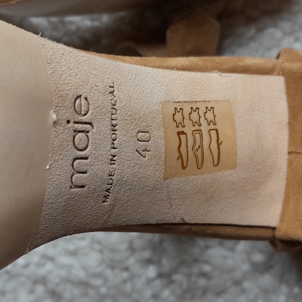 MAJE FARRIA suede block heels in camel size 40 - Picture 11 of 16